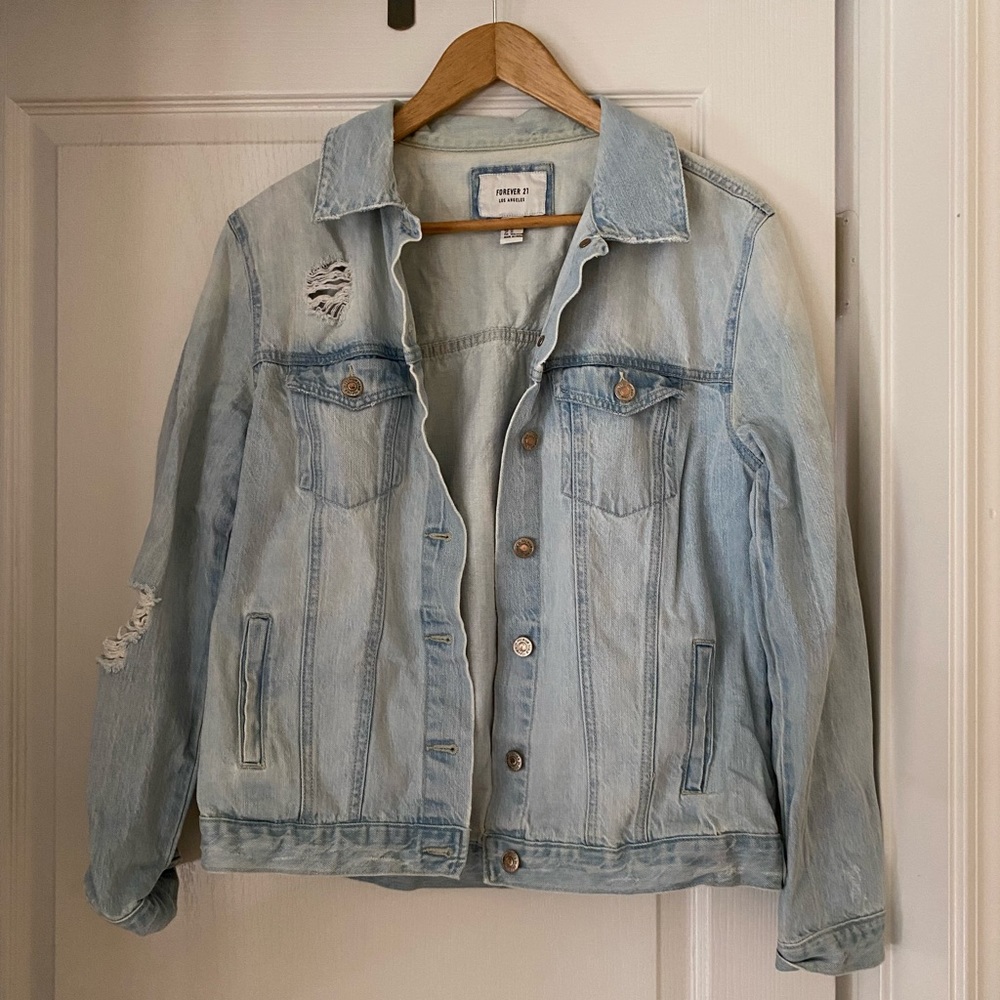Distressed Oversized Jean Jacket